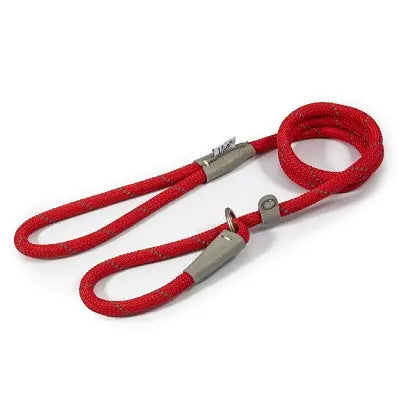 Ancol Viva Rope Reflective Slip Lead Red - Various Sizes - Chestnut Mill