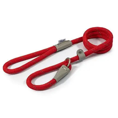 Ancol Viva Rope Reflective Slip Lead Red - Various Sizes - Chestnut Mill