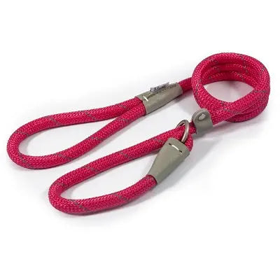 Ancol Viva Rope Reflective Slip Lead Red - Various Sizes - Chestnut Mill