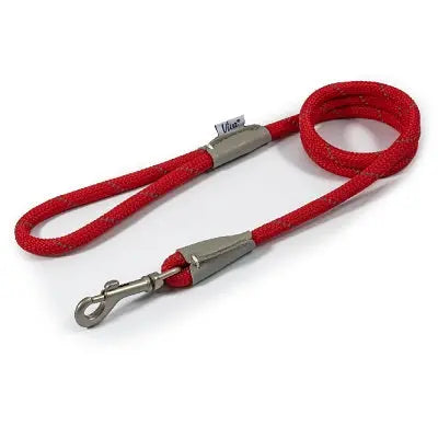 Ancol Viva Rope Reflective Snap Lead Red - Various Sizes - Chestnut Mill