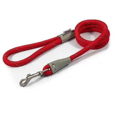 Ancol Viva Rope Reflective Snap Lead Red - Various Sizes - Chestnut Mill