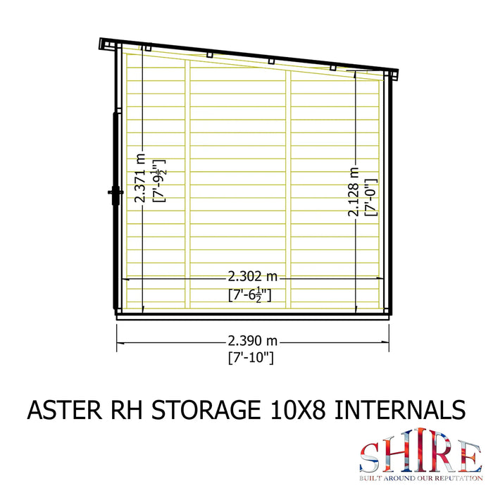 Aster Summerhouse Shiplap Right Hand Door Storage - 10'x8' - Chestnut Mill