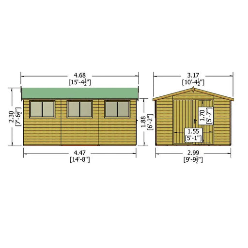 Atlas 10' x 15' Garden Workshop - Chestnut Mill