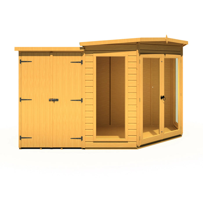 Barclay Summerhouse with side shed - 7'x11' - Chestnut Mill