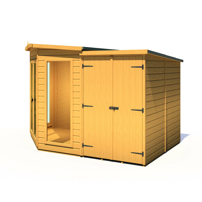 Barclay Summerhouse with side shed - 7'x11' - Chestnut Mill