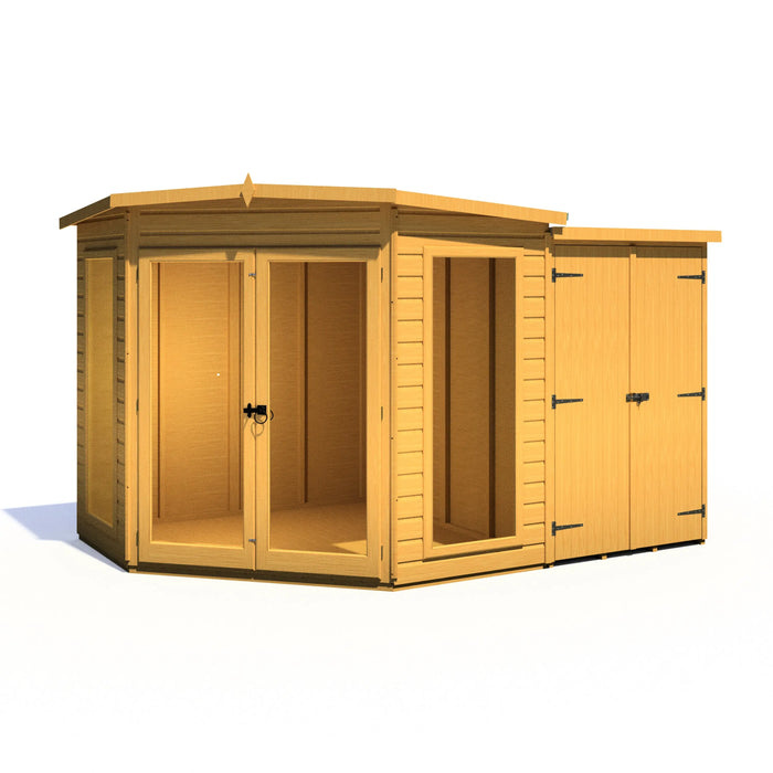 Barclay Summerhouse with side shed - 7'x11' - Chestnut Mill