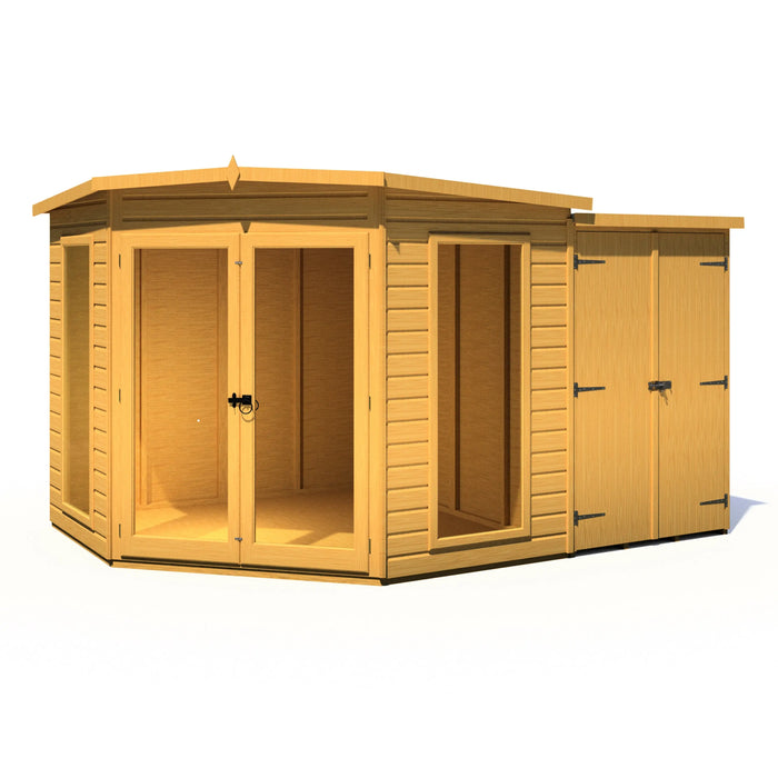 Barclay Summerhouse with side shed - 8'x11' - Chestnut Mill