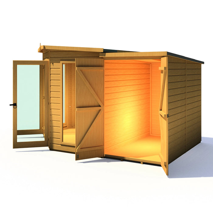 Barclay Summerhouse with side shed - 8'x11' - Chestnut Mill