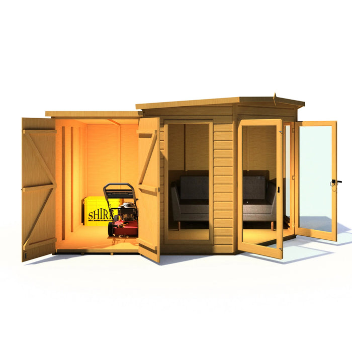 Barclay Summerhouse with side shed - 8'x11' - Chestnut Mill