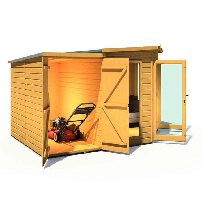 Barclay Summerhouse with side shed - 8'x11' - Chestnut Mill