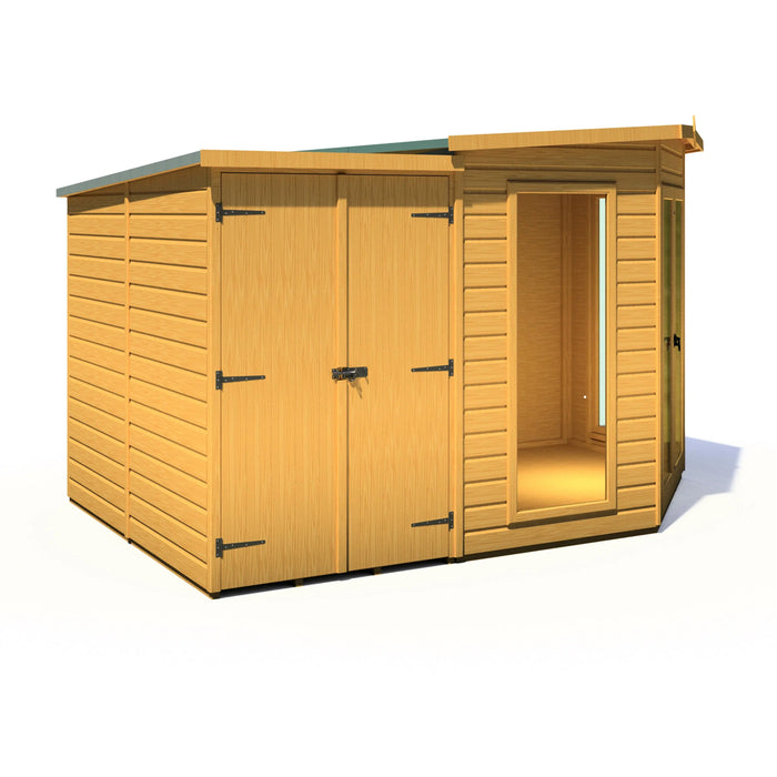 Barclay Summerhouse with side shed - 8'x11' - Chestnut Mill