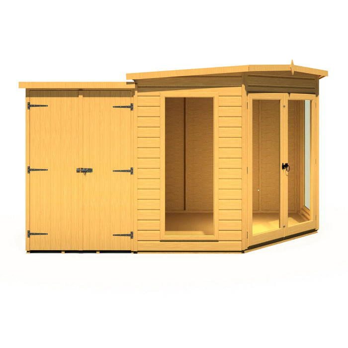 Barclay Summerhouse with side shed - 8'x11' - Chestnut Mill