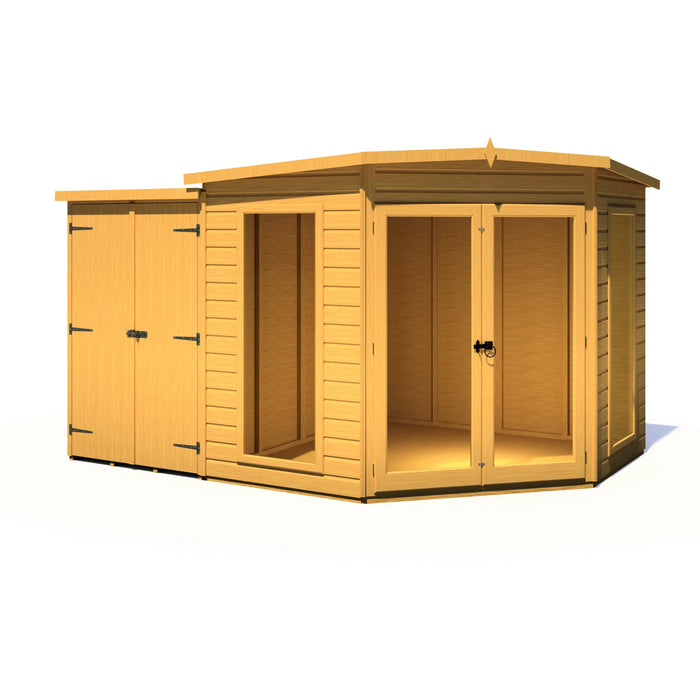 Barclay Summerhouse with side shed - 8'x11' - Chestnut Mill