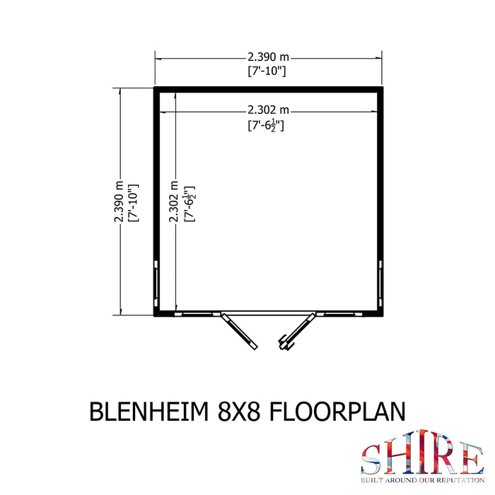 Blenheim Summerhouse Shiplap - 8'x8' - Chestnut Mill