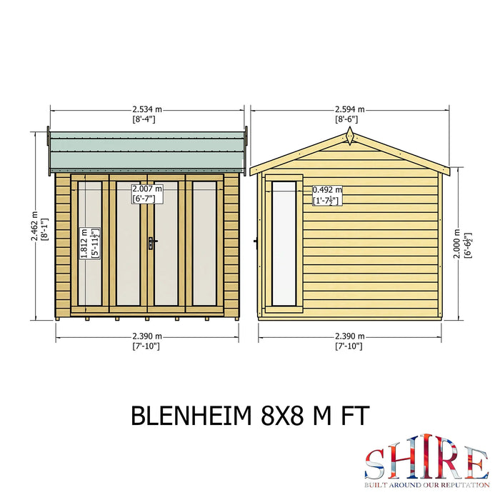 Blenheim Summerhouse Shiplap - 8'x8' - Chestnut Mill