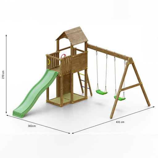 Boomer Climbing Frame with Swing and Slide - Chestnut Mill