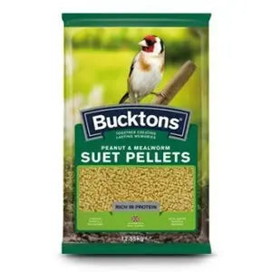 Bucktons Peanut & Mealworm Suet Pellets for Wild Birds - 12.55kg - Chestnut Mill