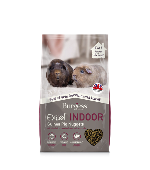 Burgess Excel Indoor Guinea Pig Nuggets 4 x 1.5kg - SEPTEMBER SPECIAL OFFER - 17% OFF - Chestnut Mill