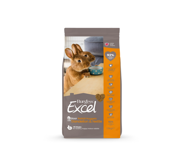 Burgess Excel Indoor Rabbit Nuggets 4x1.5kg - SEPTEMBER SPECIAL OFFER - 17% OFF - Chestnut Mill