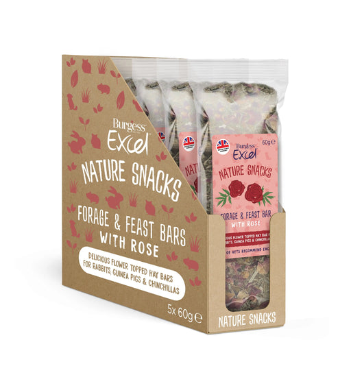 Burgess Excel Nature Snacks Forage & Feast Rose Bars 5 x 60g - SEPTEMBER SPECIAL OFFER - 14% OFF - Chestnut Mill