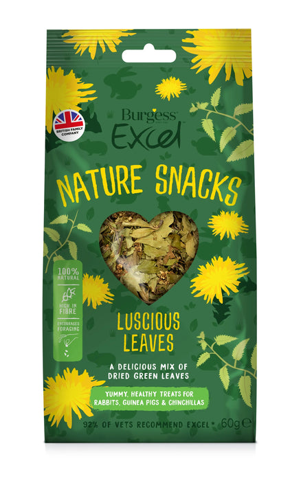 Burgess Excel Nature Snacks Luscious Leaves 6 x 60g - SEPTEMBER SPECIAL OFFER - 15% OFF - Chestnut Mill