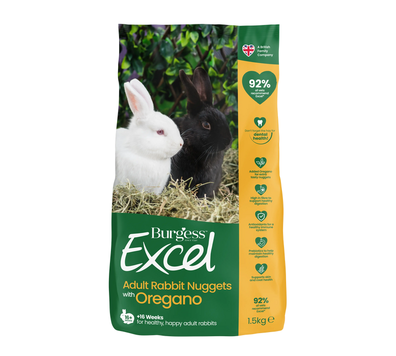 Burgess Excel Rabbit Nug Oregano 4x1.5kg Chestnut Mill