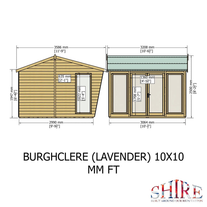 Burghclere Summerhouse Shiplap - 10'x10' - Chestnut Mill