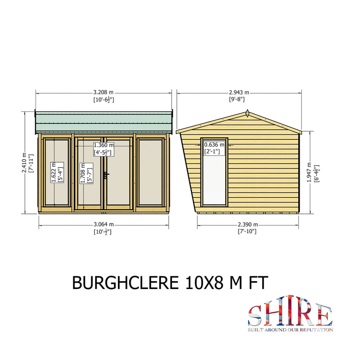 Burghclere Summerhouse Shiplap - 10'x8' - Chestnut Mill