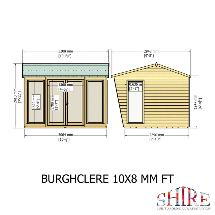 Burghclere Summerhouse Shiplap - 10'x8' - Chestnut Mill