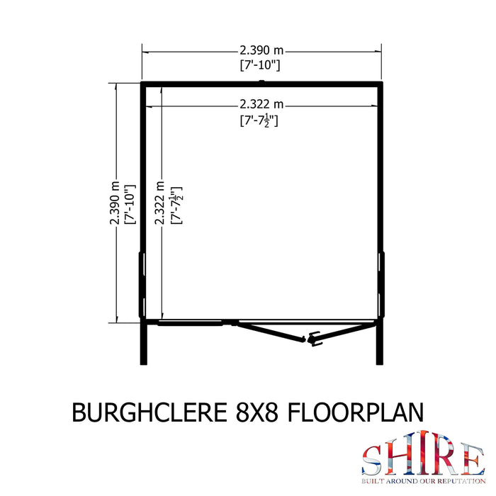 Burghclere Summerhouse Shiplap - 8'x8' - Chestnut Mill