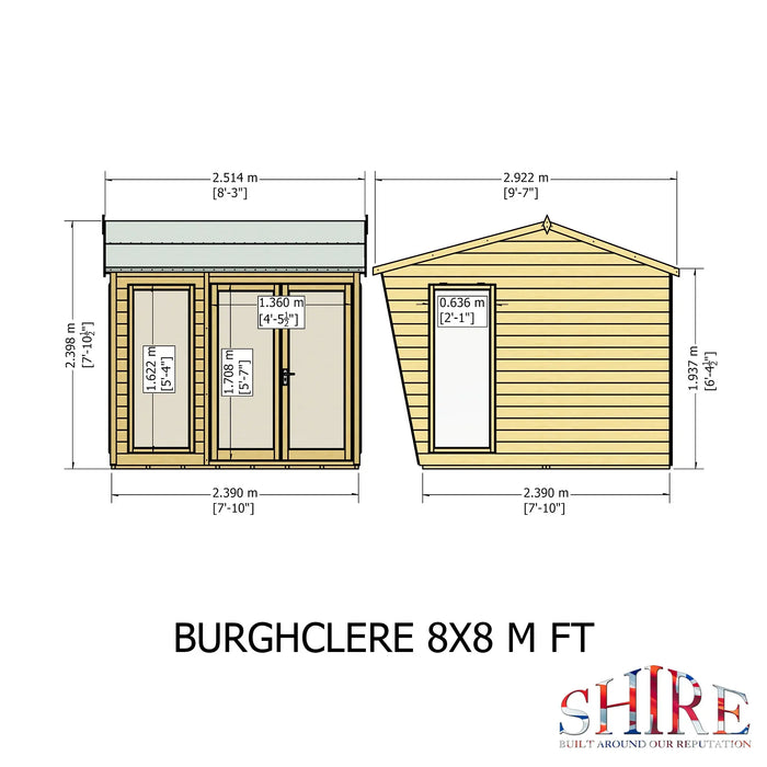 Burghclere Summerhouse Shiplap - 8'x8' - Chestnut Mill