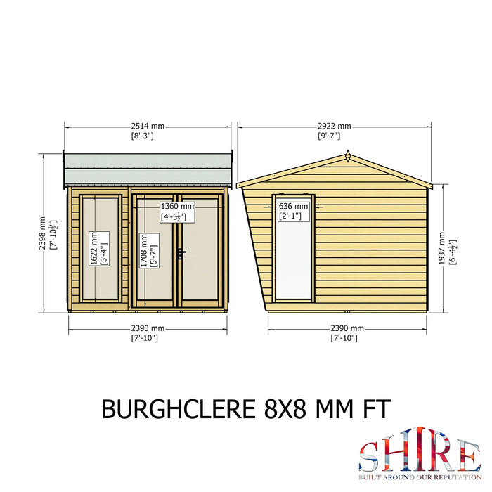 Burghclere Summerhouse Shiplap - 8'x8' - Chestnut Mill