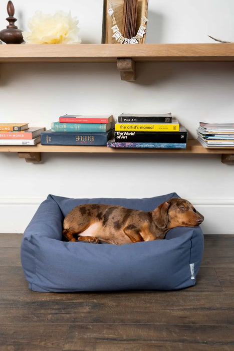 Burnham Bolster Dog Bed - Denim - Various Sizes - Chestnut Mill