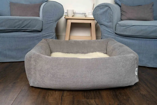 Burnham Bolster Dog Bed - Stone - Various Sizes - Chestnut Mill