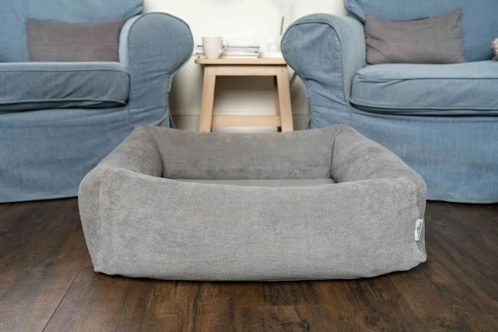 Burnham Bolster Dog Bed - Stone - Various Sizes - Chestnut Mill