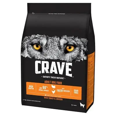 Crave Complete Grain Free Dry with Turkey & Chicken 3 x 2.8kg - Chestnut Mill