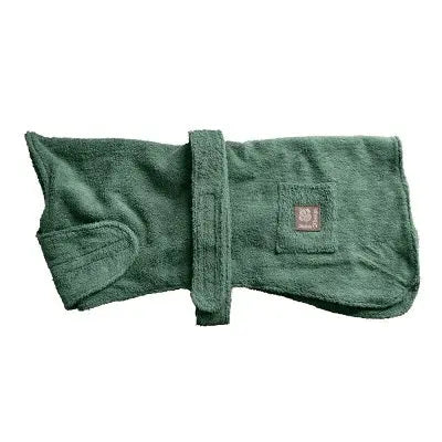 Danish Design Towelling Dog Robe Green - Various Sizes - Chestnut Mill