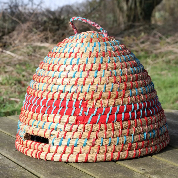 Decorative Bee Skep with Recycled Sari - Chestnut Mill