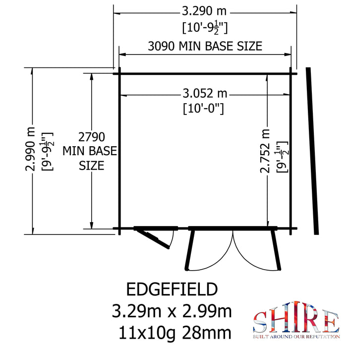 Edgefield Log Cabin - 10' x 11' - Chestnut Mill