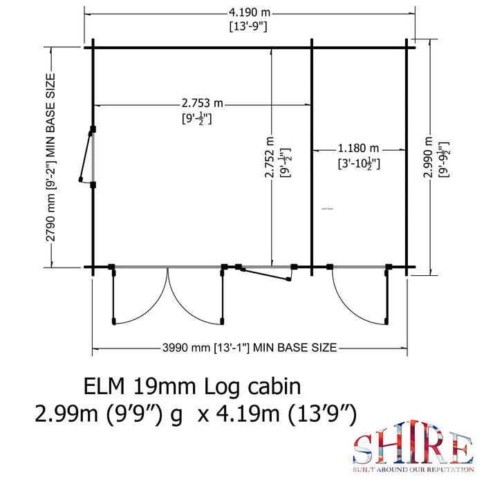 Elm Log Cabin - 10' x 14' - August Special Offer - 11% OFF - Chestnut Mill