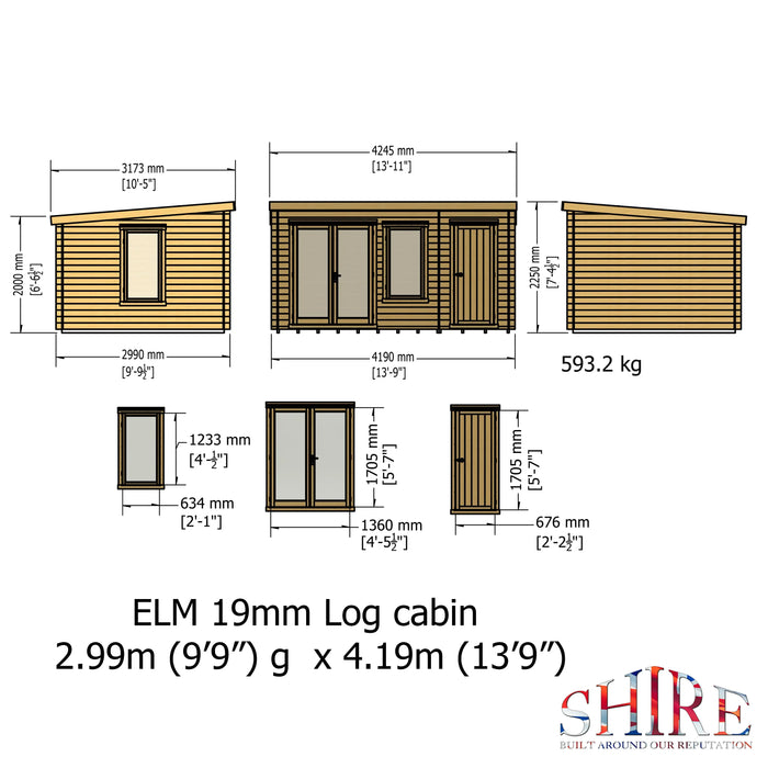 Elm Log Cabin - 10' x 14' - August Special Offer - 11% OFF - Chestnut Mill