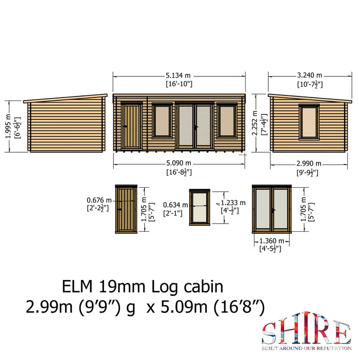 Elm Log Cabin - 10' x 17' - August Special Offer - 10% OFF - Chestnut Mill