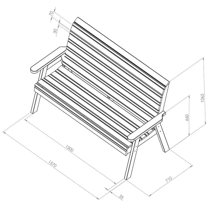 FREYA 3 SEATER BENCH - Chestnut Mill