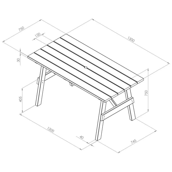 FREYA RECTANGLE TABLE - Chestnut Mill