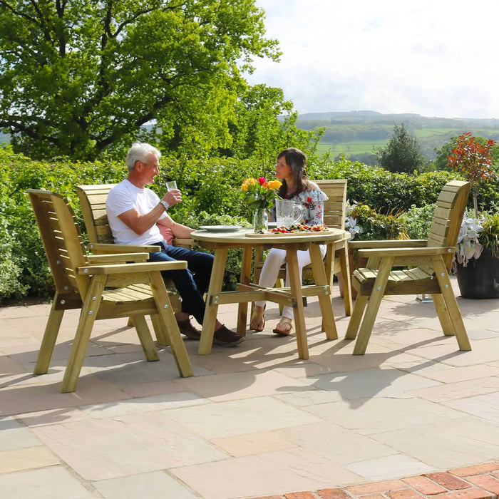 FREYA ROUND DINING SET - Chestnut Mill