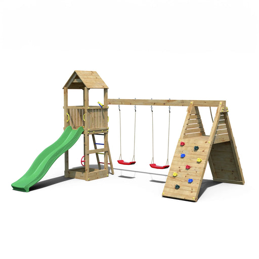 Fleppi Climbing Frame with Swing and Slide - Chestnut Mill