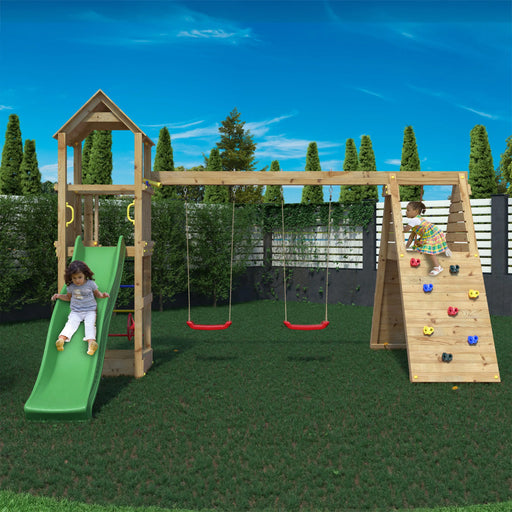 Fleppi Climbing Frame with Swing and Slide - Chestnut Mill