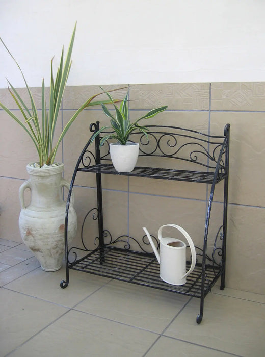 Folding Plant Stand 2 Shelf - Chestnut Mill