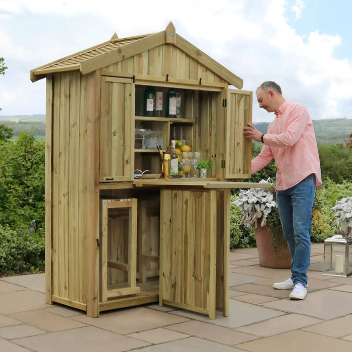 GARDEN BAR AND 2 STOOL SET - Chestnut Mill