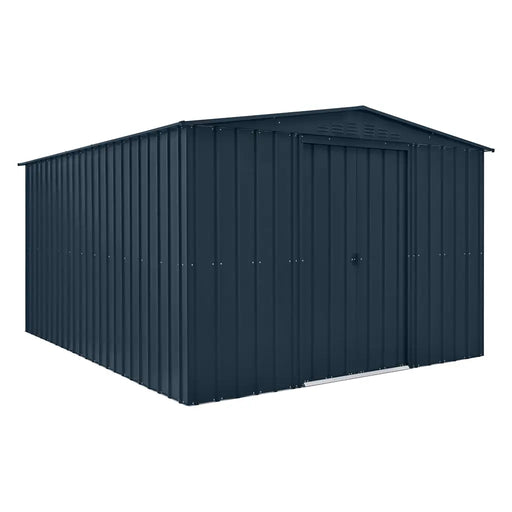 Global 10x10 Anthracite  Metal Apex Shed - Chestnut Mill